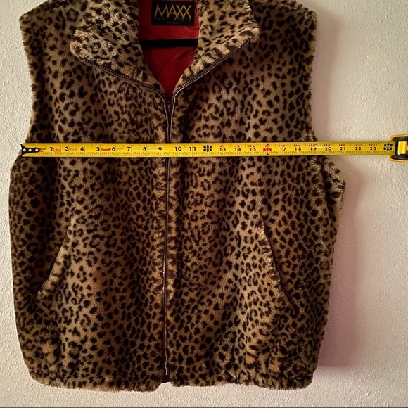 Maxx Meren Vintage Faux Leopard Vest Pockects SML - Picture 7 of 8